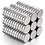 DIYMAG Refrigerator Magnets,100Pcs 10x3mm Premium Brushed Nickel Small Round Cylinder Fridge Magnet, Office Magnets, Whiteboard Magnets