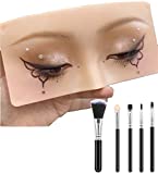3D Makeup Practice Face, The Perfect Aid to Practicing Makeup, Silicone Face Eye Makeup Practice Board for Professional Makeup Artists Students and Beginners to practice eyesmakeup with 5 Piece Cosmet