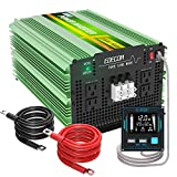 EDECOA 3500 Watt Pure Sine Wave Power Inverter DC 12V to 120V 110V AC with LCD AC Terminal Block (3500W/12V V3.1 (ET-RC Remote))