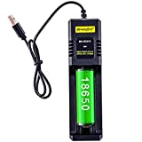 18650 Battery Charger,Single-Slot Intelligent Battery Charger for 3.7V Li-ion 18650,26650,21700,18500,18350,16650 Rechargeable Battery (not Including Battery