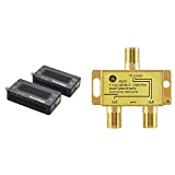 ScreenBeam Bonded MoCA 2.5 Network Adapter & GE Digital 2-Way Coaxial Cable Splitter, 2.5 GHz 5-2500 MHz, RG6 Compatible, Works with HD TV, Satellite, High Speed Internet