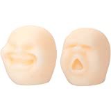 2 Pieces Human Face Emotion Stress Relief Toys, Fidget Toys for Teens Adults, Decompression Sensory Toys, Heal Your Mood, White (Happy Style)