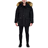 CANADA WEATHER GEAR Men's Insulated Winter Parka Coat Black Size XL