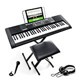 Alesis Melody 61 Key Keyboard Piano for Beginners with Speakers, Stand, Bench, Headphones, Microphone, Sheet Music Stand, 300 Sounds and Music Lessons