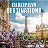 RED EMBER European Destinations 2023 Hangable Monthly Wall Calendar | 12" x 24" Open | Thick & Sturdy Paper | Giftable | Take a Tour of Europe