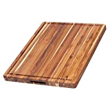 TeakHaus Edge Grain Cutting Board w/Hand Grip + Juice Canal (Rectangle) | 20" x 15" x 1.5"