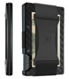 The Ridge Minimalist Slim Wallet For Men - RFID Blocking Front Pocket Credit Card Holder - Aluminum Metal Small Mens Wallets with Cash Strap (Carbon Fiber)