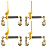 Peerless QuikBinder Plus Ratchet Load Binder - 3/8 Inch x 1/2 Inch Chain Binder - Easily Secure Heavy Loads to A Truck Or Flatbed Trailer - Ratchet Binder with 12,000 Pound Working Load Limit 4 Pack