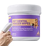 HICCPET Teeth Cleaning Wipes for Dogs & Cats, Remove Bad Breath by Removing Plaque and Tartar Buildup No-Rinse Dog Finger Toothbrush, Disposable Gentle Cleaning & Gum Care Pet Wipes, 50 Counts