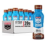 Muscle Milk Zero Protein Shake, Chocolate,20g Protein, Zero Sugar, 100 Calories, Calcium, Vitamins A, C & D, 4g Fiber, Energizing Snack, Workout Recovery, Packaging May Vary,11.16 Fl Oz (Pack of 12)