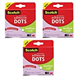 Scotch Brand 599039153097 Scotch 010-300M 300-Pack Adhesive Dots, Medium, 300 Count, Clear, 3 Pack