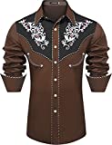 JoZorro Men's Embroidered Western Shirt Camisas Vaqueras para Hombres De Moda Charro Outfit Urban Cowboy Shirt