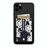 iJoy Disney Phone Wallet Stick On- Cell Phone Wallet Card Holder Stick On- Adhesive iPhone Holder Grip with Built in Finger Strap- Doubles as a Kick Stand for Your Phone (Mickey Faces- Black)