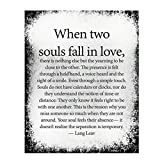 "When Two Souls Fall in Love"- Love Wall Art Print-8 x 10" Wall Decor-Ready to Frame. Distressed Love Letter Print by Lang Leav. Home-Bedroom-Romantic Decor. Lasting Loving Gift Expressing Feelings.
