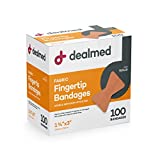 Dealmed Fabric Fingertip Flexible Adhesive Bandages  100 Count (1 Pack) Bandages with Non-Stick Pad, Latex Free, Wound Care for First Aid Kit, 1 3/4" x 3"