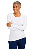 Healing Hands Under Scrubs for Women Long Sleeve Knits Womens Medical Scrub Tee 5047 Melissa Underscrubs White S