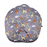 IBraFashion Removable Cover for Newborn Lounger Fits Infant Lounger Pillow 100% Soft Cotton Jungle Animals Grey
