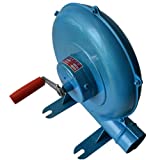 Wumudidi Hand Crank Blacksmith Forge Blower,BBQ Fan Coal Lighter Grill BBQ Lighters Fan-Blue,350W