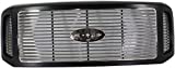 Garage-Pro Grille Assembly Compatible with 2005 Ford Excursion, Fits 2005-2007 Ford F-250 Super Duty, Fits 2005-2007 Ford F-350 Super Duty Painted Black Shell with Chrome Insert