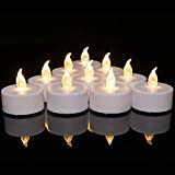MINXIN Battery Operated Tea Lights Candles: 24 Pack Realistic and Bright Flickering Holiday Gift Flameless Candles LED Electric Tea Candles for Seasonal & Festival Party Home Decoration (Warm White)