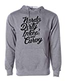 Womens Fall Trendy Champion Hoodies "Nerdy Dirty Inked and Curvy" Royaltee Collection X-Large, Grey