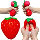 Kawaite Strawberry Squishy Stress Balls for Kids and Adults 1 PCS - Stress Ball Sensory Toy, Dough Ball Fidget Toys, Durable and Fun Squeeze Ball, Ideal for Anxiety Relief, OCD, ADHD, ADD