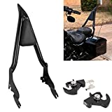 AUFER 28" Detachable Rear Passenger Backrest Sissy Bar With Rotary Docking Latches Clips With Keys Compatible With For Touring Road King Road Glide Street Glide Electra Glide 2009-2022