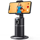 Auto Face Tracking Tripod, No App Required, 360 Rotation Face Body Phone Camera Mount Smart Shooting Phone Tracking Holder for Live Vlog Streaming Video, Rechargeable Battery-Black