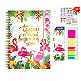 2023 Planner Monthly Weekly Agenda Calender Academic Year Planners for Women School Student College 8.5"x6.4" Hardcover Daily Notebook with Bookmark,Pocket Folder and Stickers Note (Red)