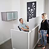 Obex 18" Frosted Acrylic Cubicle Mounted Privacy Panel with Small Brackets, Aluminum Frame, 18" x 72"