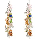 2 Pack Boho Toy Storage Chain Hanging Stuffed Animal Storage Chain with Clips, 79" Animal Toy Holder for Stuffed Animal Display Chain Macrame Wall Toy Storage Decor