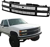 CarPartsDepot Front Grille Grill Black Shell And Black Cross bar Insert Dual Headlamp Design Type Compatible With CHEVY C/K Pickup Truck 1500 2500 3500 Suburban Tahoe Blazer 15981092 GM1200239