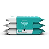 Amazon Basics Flushable Adult Toilet Wipes, Fragrance Free, 42 Count (Pack of 3) (Total 126 wipes)