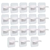 18 Adhesive Hat Rack for Wall, LEKUSHA Strong Hold Cap Organizer, Minimalist Hat Hanger Design, Hat Storage for All Baseball Caps, No Drilling Hat Hook Display for Wall, Door, Closet, Bedroom, White