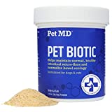 Pet MD Biotic Probiotics for Dogs & Cats - Prebiotic, Fiber, & Probiotic Powder - Gas, Constipation Relief, & Anti Diarrhea - Balance Digestive Flora & Restore Gut Health for Dogs & Cats - 2.12 oz