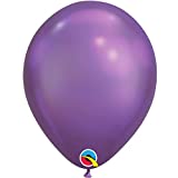Qualatex 85155 Chrome 7 Inch Latex Balloons (Chrome Purple, 10 Pack)