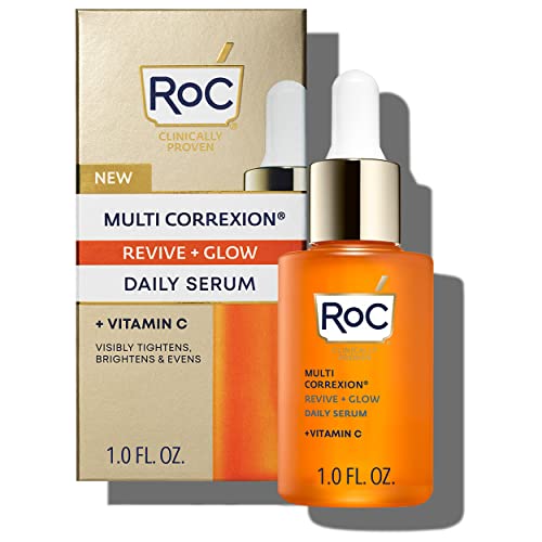 RoC Multi Correxion Revive + Glow 10% Active Vitamin C Serum for Face, Daily Anti-Aging Wrinkle and Skin Tone Skin Care Treatment, Brightening Serum for Dark Spots, 1 Fluid Ounce