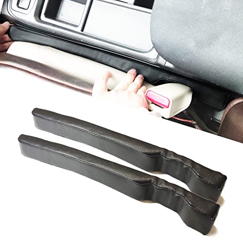 LIBRALUX Leather Seat Gap Filler Universal for Car SUV, Truck to Fill The Gap Between Seat and Console Black Crevice Crack Plug Drop Blocker 2 Pack LB