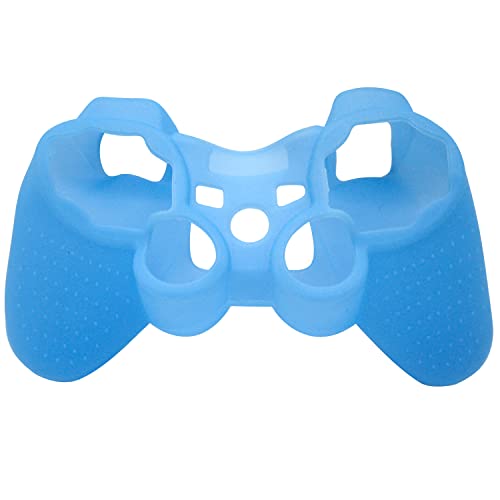 OSTENT Protective Silicone Gel Soft Skin Case Cover Pouch for Sony PlayStation PS2 PS3 Controller Color Blue