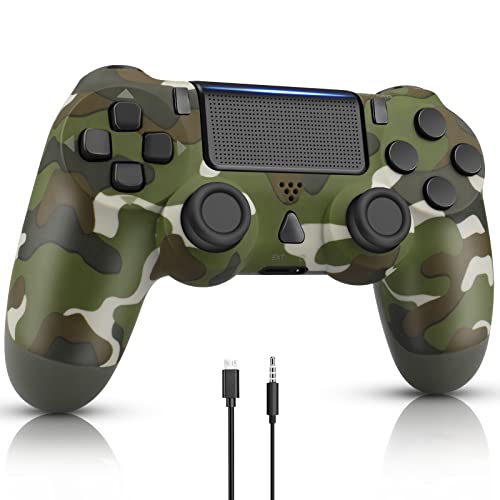 OUBANG Remote Work with PS4 Controller, Green Camo Gamepad Compatible with Playstation 4 Controllers, Wireless Game Control for PS4 Controller Pro, Pa4 Controller for Playstation 4 Camouflage Gift