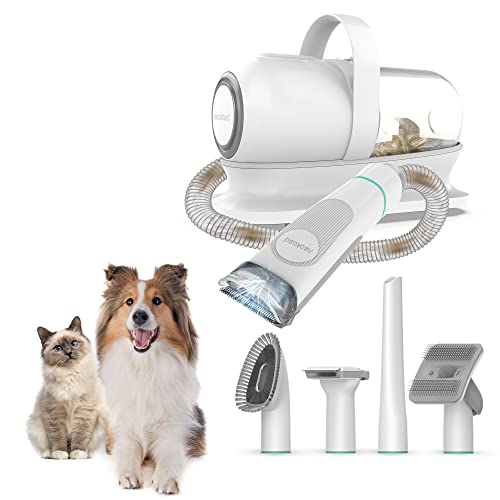 Neakasa by neabot P1 Pro Pet Grooming Kit & Vacuum Suction 99% Pet Hair, Dog Grooming Kit with 5 Professional Grooming Shedding Tools for Dogs Cats and Other Animals