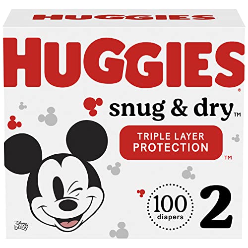 Huggies Snug & Dry Baby Diapers, Size 2 (12-18 lbs), 100 Ct