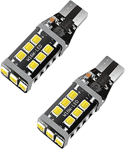 HX-CQHY 921 Led Car Bulb Canbus No Error T15 Led Bulbs W16W 906 Led 912 Bulbs Upgraded 15-smd 3030 Chip T15 Led Car Bulbs for Backup Reverse Light (Pack of 2)