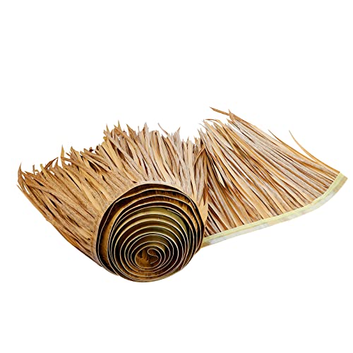 16.5ft x 16" Straw Roof Thatch-Mexican Style Artificial Palm Thatch Rolls Tiki Bar Hut Grass Duck Boat Blinds Grass Palapa Thatch Roofing for Garden Patio Umbrella Fence Party Decoration (198'' x 16")