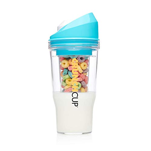 CRUNCHCUP A Portable Cereal Cup - No Spoon. No Bowl. It's Cereal On The Go, XL Blue