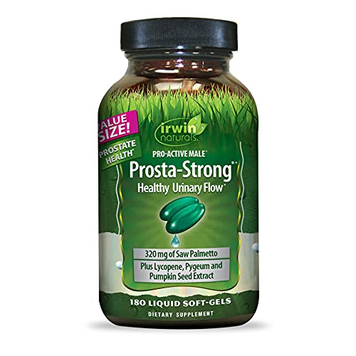 Irwin Naturals Prosta-Strong - Prostate Health Support with Saw Palmetto, Lycopene, Pumpkin Seed & More - 180 Liquid Softgels