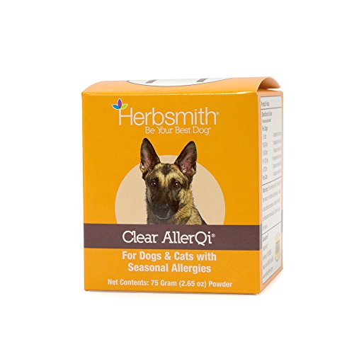 Herbsmith Clear AllerQi  Allergy Aid for Cats and Dogs  Pet Allergy Support  Anti Itch Pills for Dogs and Cats  75g Powder
