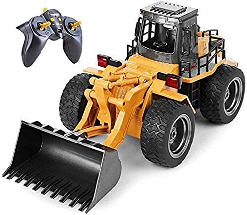Top Race 6 Channel Full Functional Front Loader RC Remote Control Construction Toy Tractor Lights & Sounds 2.4Ghz Remote Control Tractor Toys Remote Control Bulldozer RC Construction Vehicles Boy Toys