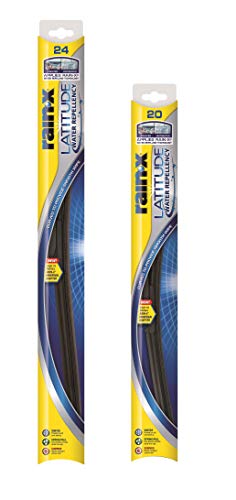 Rain-X 810162 Latitude 2-In-1 Water Repellent Wiper Blades, 24" and 20" Windshield Wipers (Pack Of 2), Automotive Replacement Windshield Wiper Blades With Patented Rain-X Water Repellency Formula