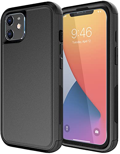 Diverbox for iPhone 11 Case [Shockproof] [Dropproof] [Tempered Glass Screen Protector + Camera Lens Protector],Heavy Duty Protection Phone Case Cover for Apple iPhone 11 (Black)